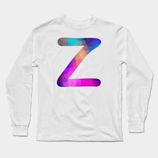 Letter Z Capital Alphabet Z Colorful Art Gift Long Sleeve T-Shirt